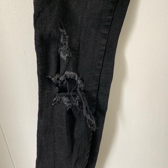 ZARA TRAFALUC DENIMWEAR BLACK DISTRESSED JEANS 6 - Picture 4 of 5